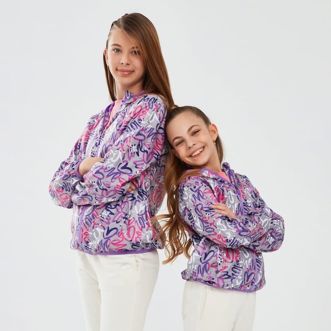  Skechers Micro Collection Full Zip Çocuk Mor Ceket