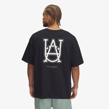  Under Armour Heavyweight Hoops Courtside Erkek Siyah T-Shirt