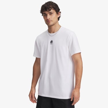 Under Armour Curry Heavyweight Logo Erkek Beyaz T-Shirt