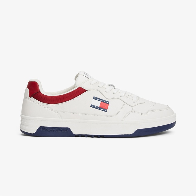  Tommy Hilfiger Jeans Cupsole Leather Erkek Beyaz Spor Ayakkabı