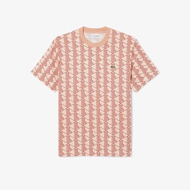  Lacoste Relaxed Fit Monogram Erkek Kahverengi T-Shirt