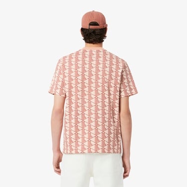  Lacoste Relaxed Fit Monogram Erkek Kahverengi T-Shirt