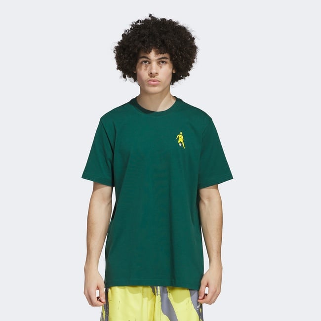  adidas Hoops for All Graphic Erkek Yeşil T-Shirt
