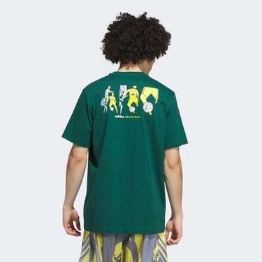  adidas Hoops for All Graphic Erkek Yeşil T-Shirt