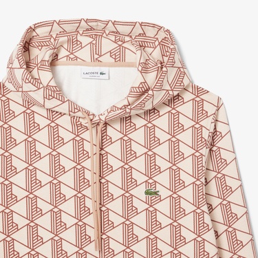  Lacoste Relaxed Fit Monogram Erkek Kahverengi Sweatshirt