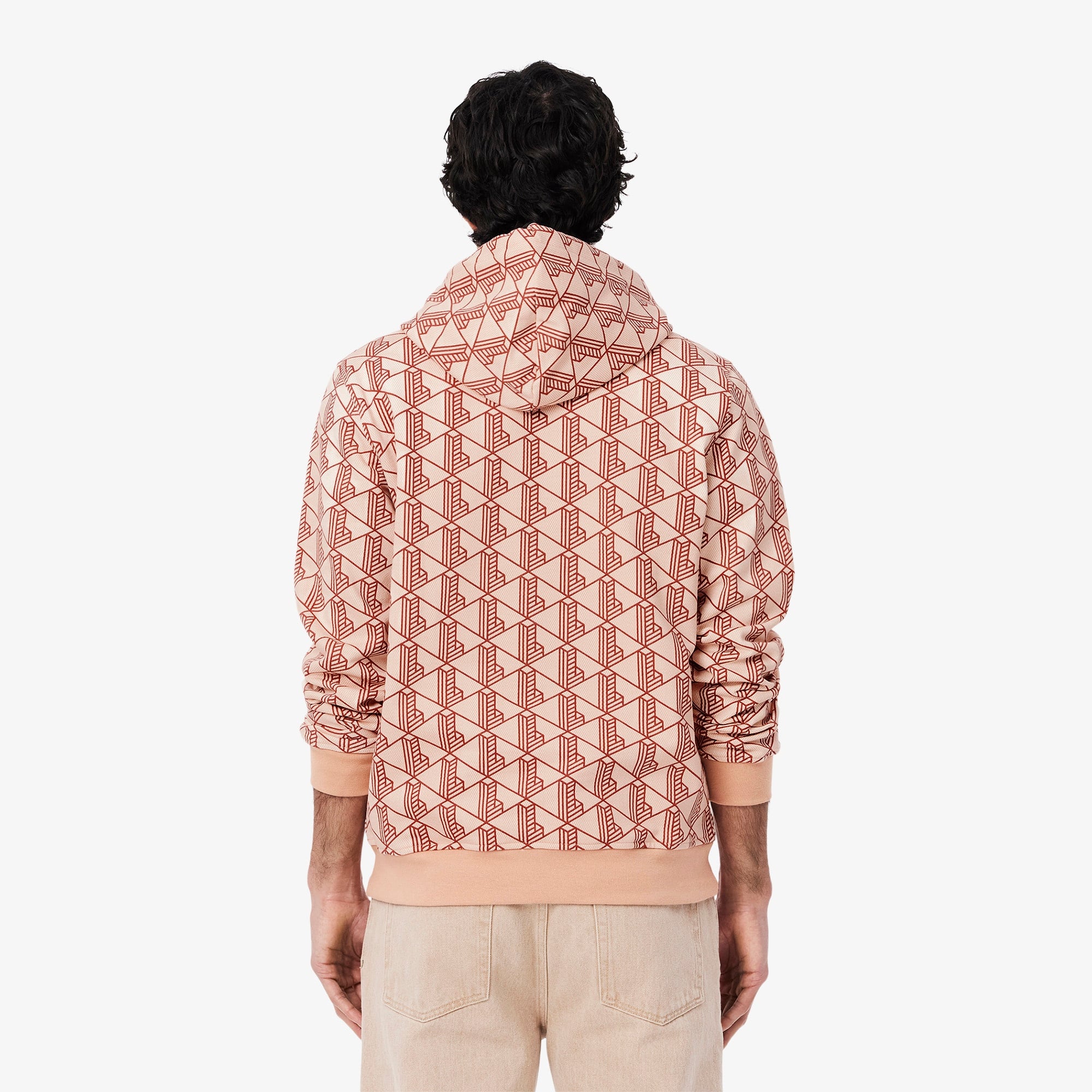 Lacoste Relaxed Fit Monogram Erkek Kahverengi Sweatshirt