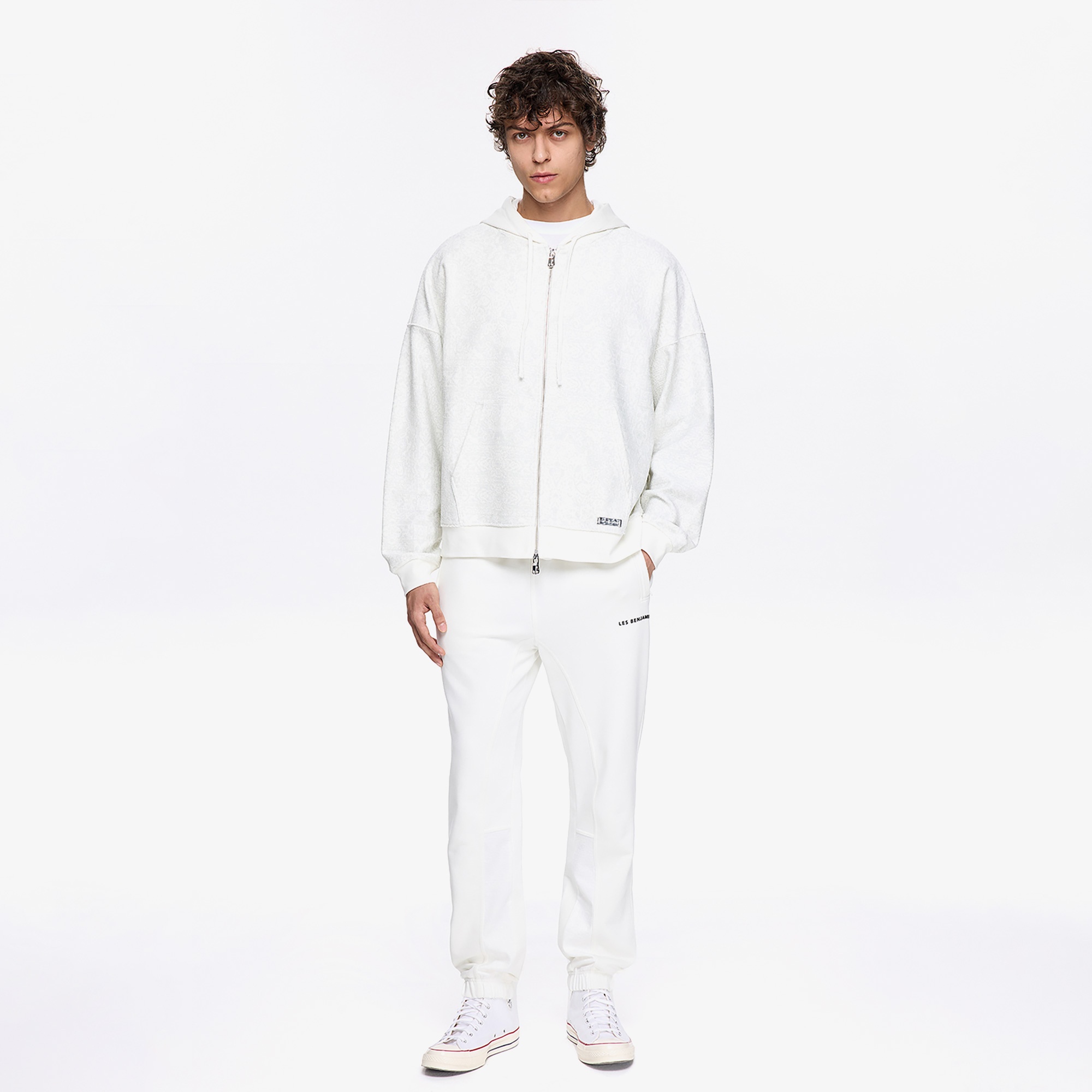 Les Benjamins Classic Erkek Beyaz Sweatshirt