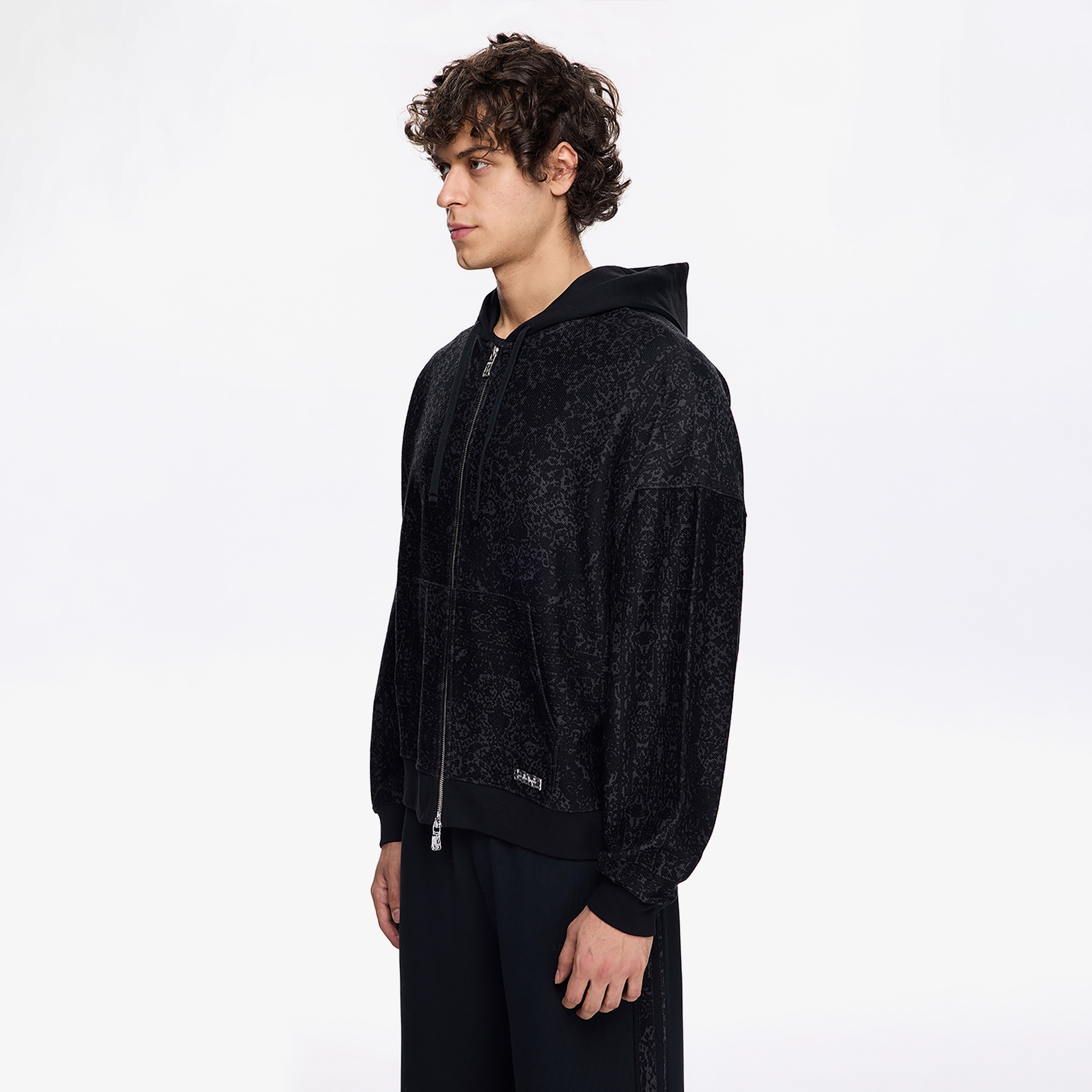 Les Benjamins Classic Full Zipped Erkek Siyah Sweatshirt