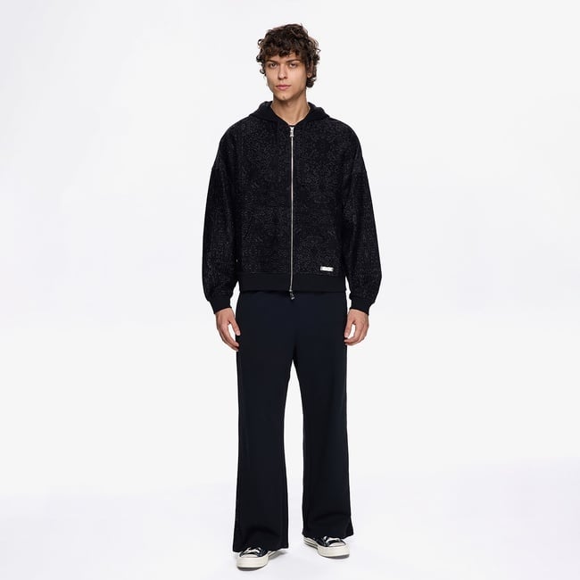  Les Benjamins Classic Full Zipped Erkek Siyah Sweatshirt