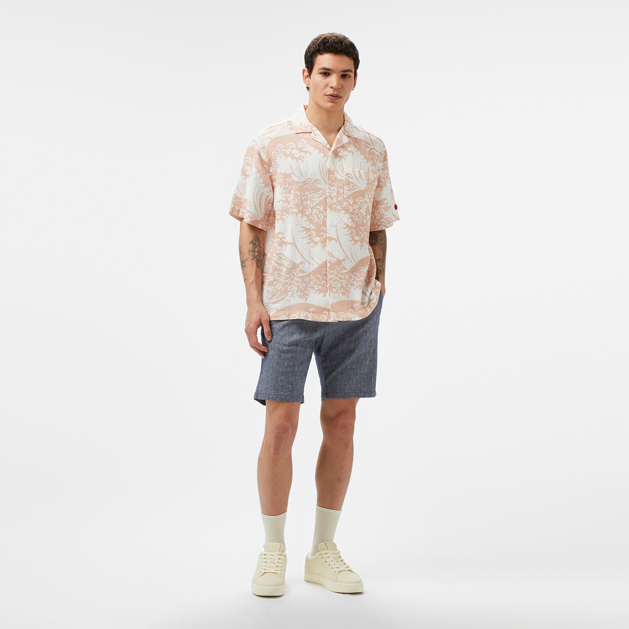 UNITED4 Comfort Erkek Beyaz/Pembe Gömlek