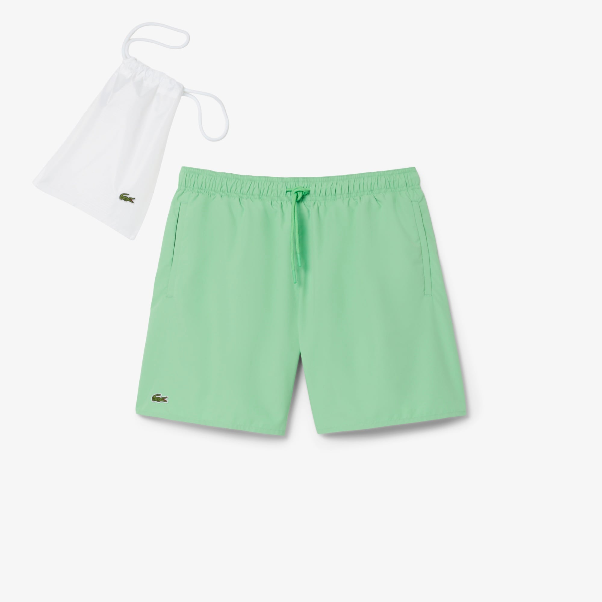 Lacoste Mid Length Monocrome Erkek Yeşil Mayo