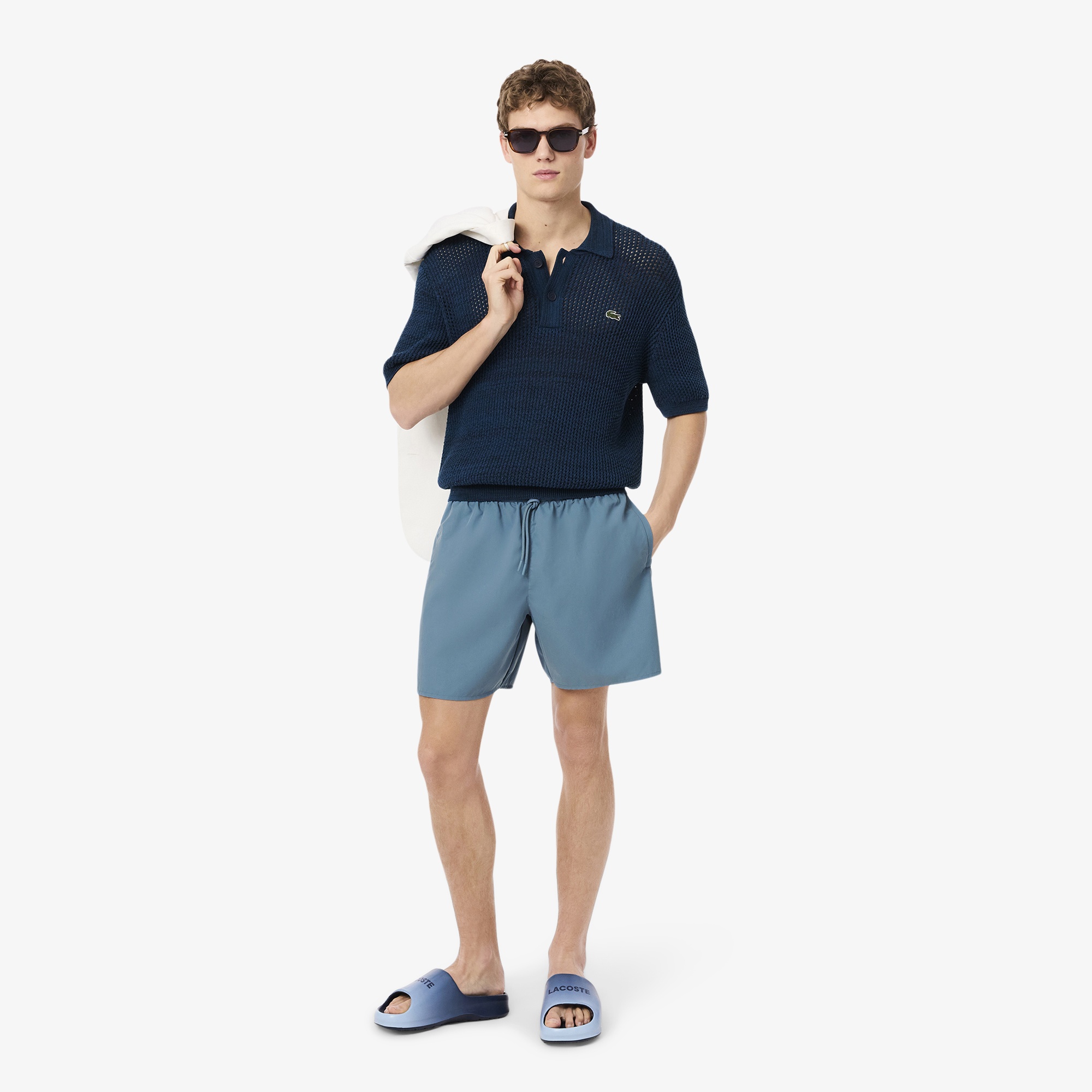 Lacoste Monochrome Erkek Mavi Mayo