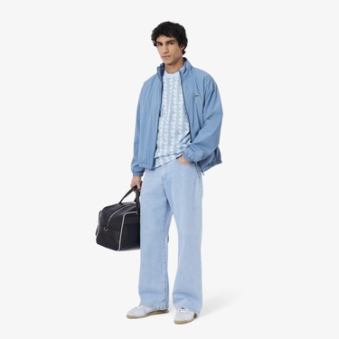 Lacoste Monogram Cotton Erkek Mavi T-Shirt