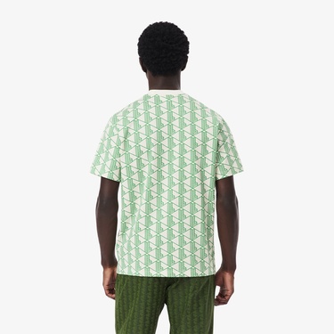  Lacoste Relaxed Fit Monogram Erkek Yeşil T-Shirt