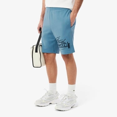  Lacoste Graphic Cotton Fleece Erkek Mavi Şort