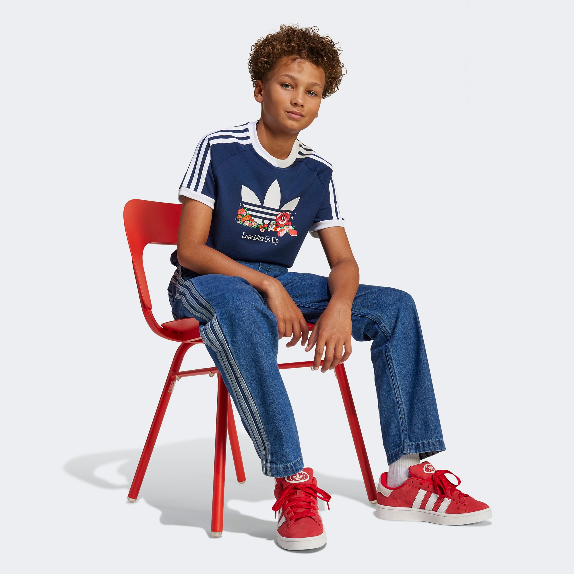 adidas Originals Loose Çocuk Mavi T-Shirt