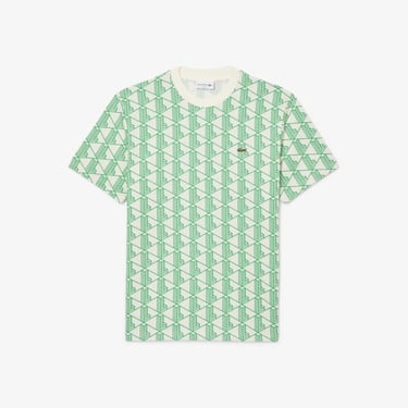  Lacoste Relaxed Fit Monogram Erkek Yeşil T-Shirt