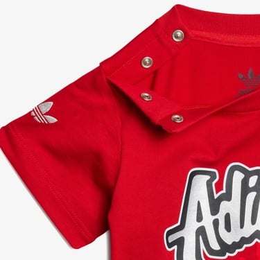  adidas Originals Çocuk Kırmızı/Siyah Şort Takım