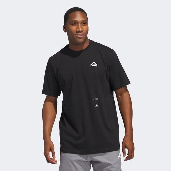  adidas Basketbol Baskılı Erkek Siyah T-Shirt