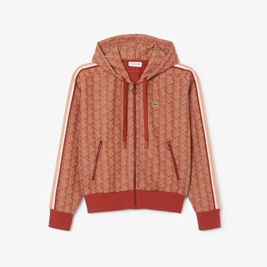  Lacoste Classic Fit Monogram Kadın Kahverengi Sweatshirt