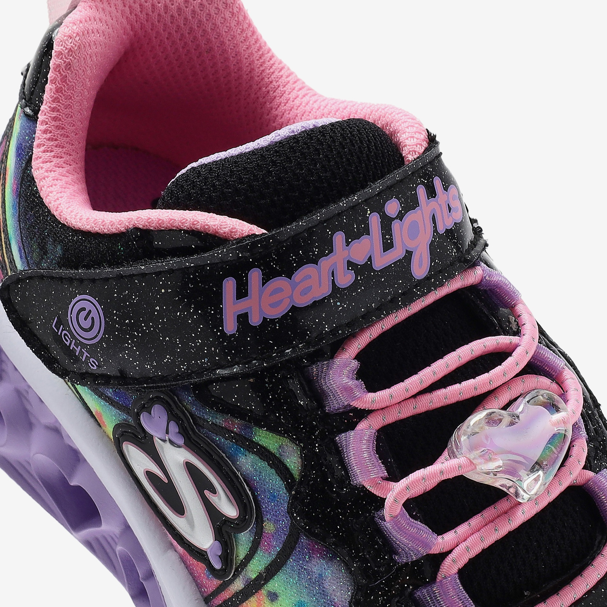 Skechers Flutter Heart Lights Groovy Swirl Kız Çocuk Siyah Işıklı Spor Ayakkabı
