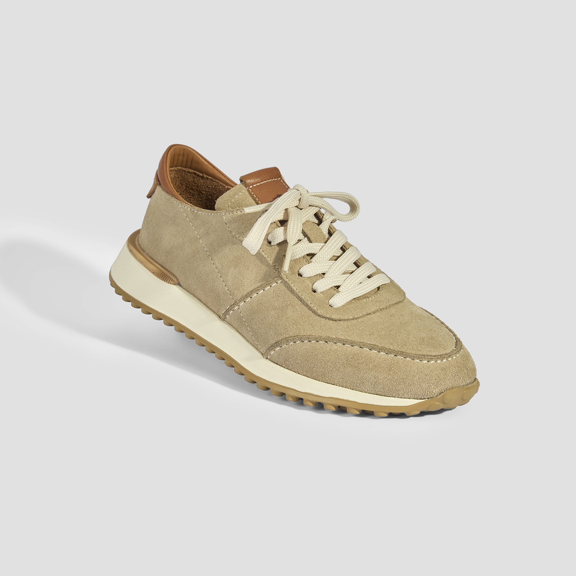 Erkek Bej Süet Bağcıklı Günlük Ayakkabı