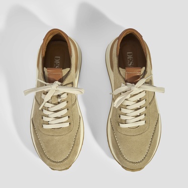  Erkek Bej Süet Bağcıklı Günlük Ayakkabı