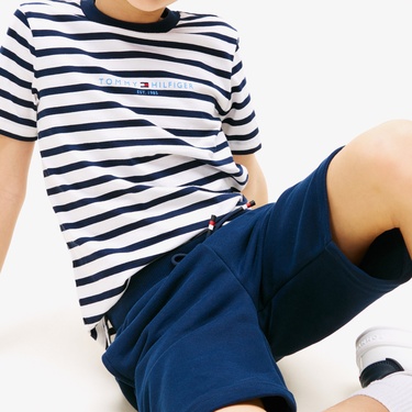  Tommy Hilfiger Çocuk Beyaz/Lacivert Şort Takım