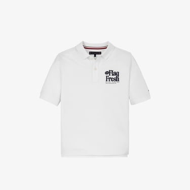  Tommy Jeans Flag Fresh Çocuk Beyaz Polo