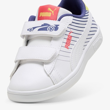  Puma Smash 3.0 Poised 2 Race Çocuk Beyaz Spor Ayakkabı