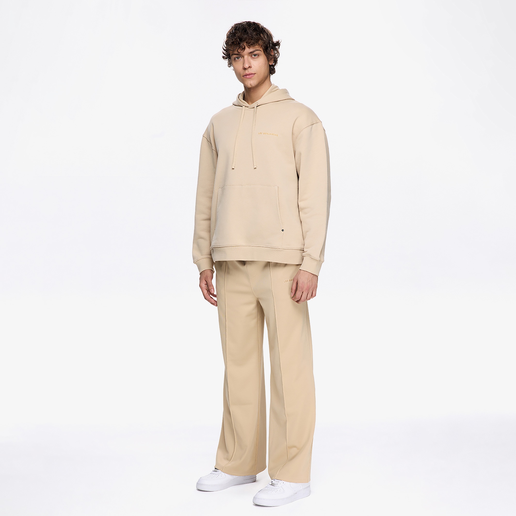 Les Benjamins Classic Erkek Bej Hoodie