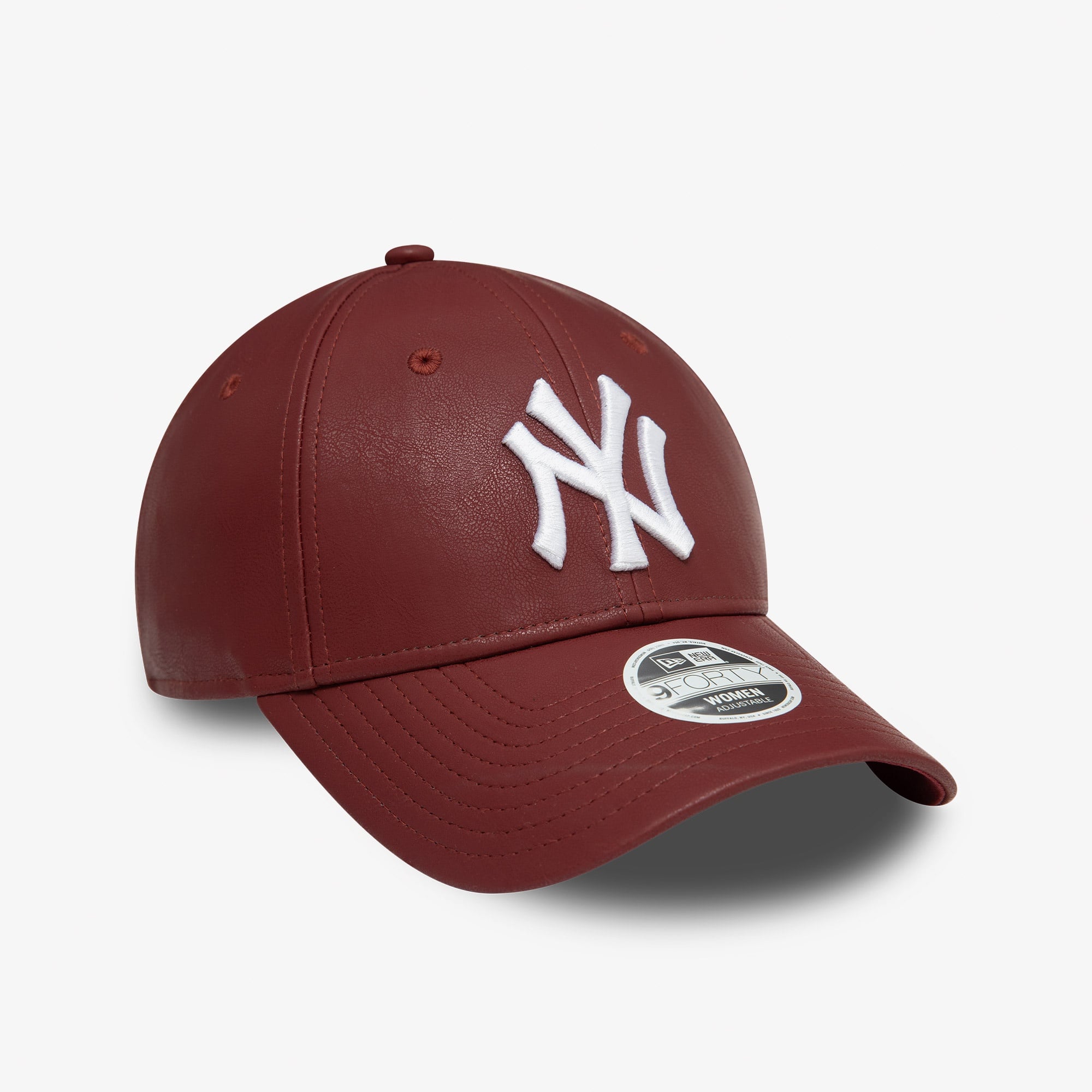 New Era New York Yankees 9Forty Kadın Deri Bordo Şapka