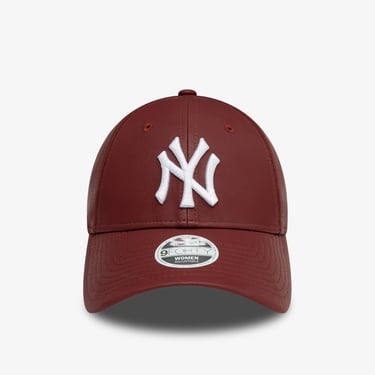  New Era New York Yankees 9Forty Kadın Deri Bordo Şapka
