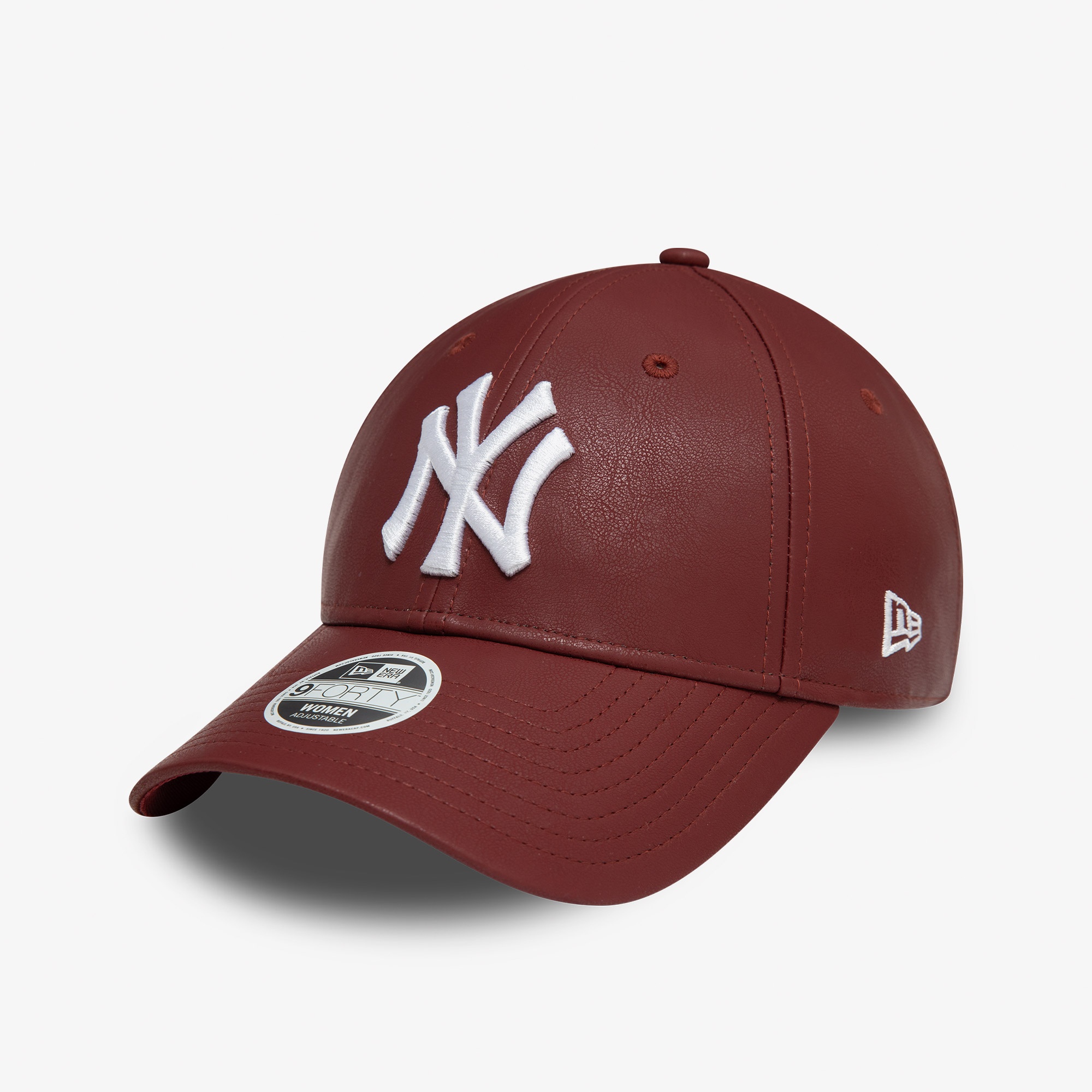 New Era New York Yankees 9Forty Kadın Deri Bordo Şapka