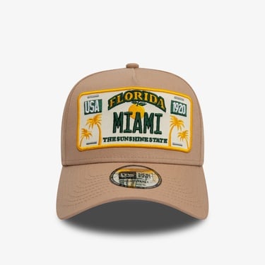  New Era Gorra License Plate 9Forty Unisex Kahverengi Şapka