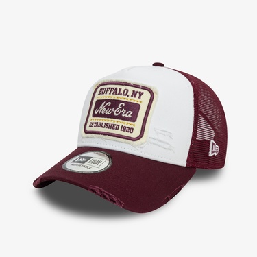  New Era Patch Distressed Unisex Beyaz/Kırmızı Şapka