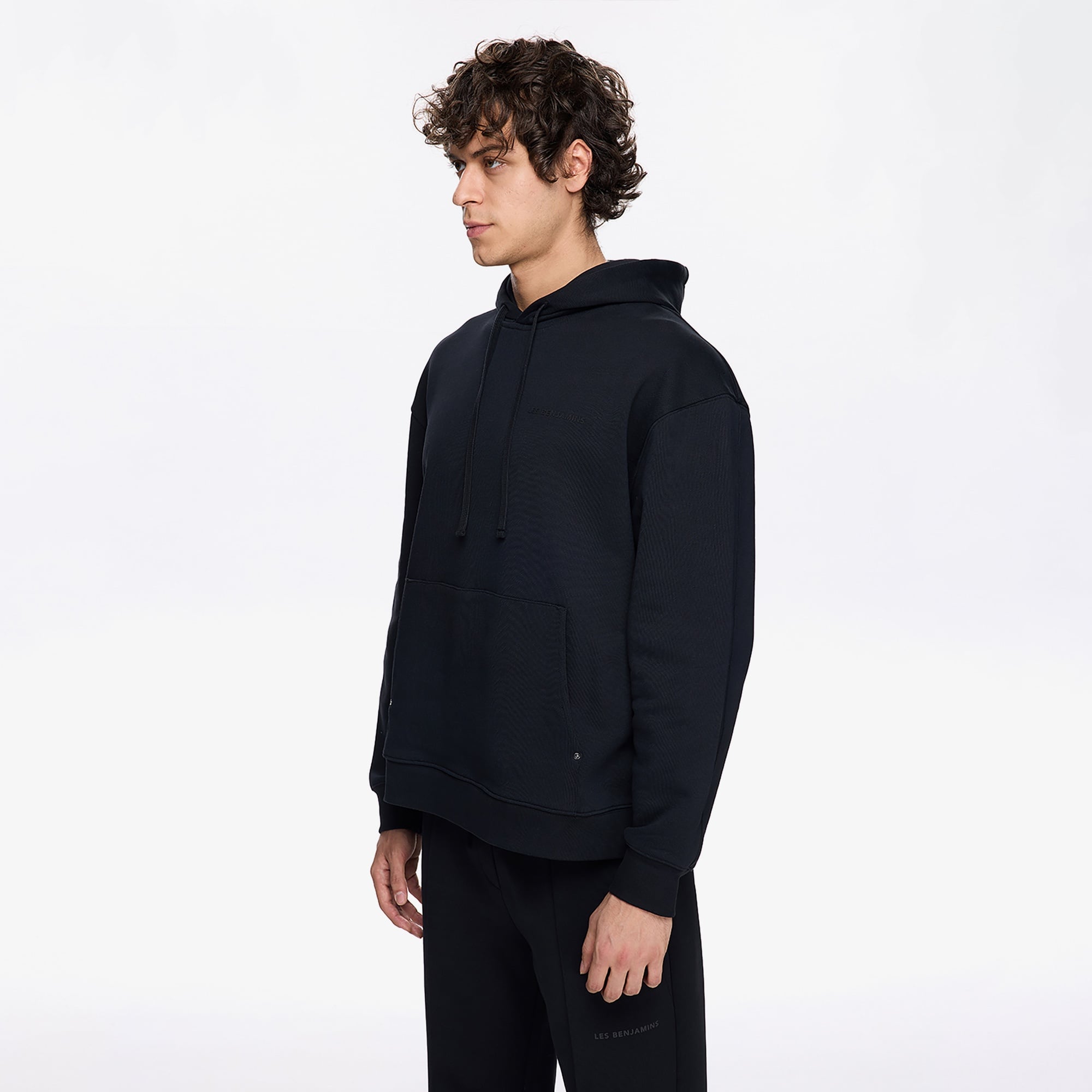 Les Benjamins Classic Erkek Siyah Hoodie