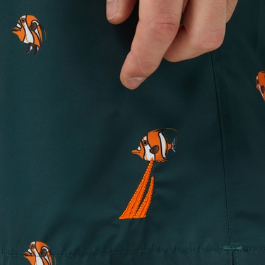  Nautica Erkek Yeşil Regular Fit Desenli Mayo Şort