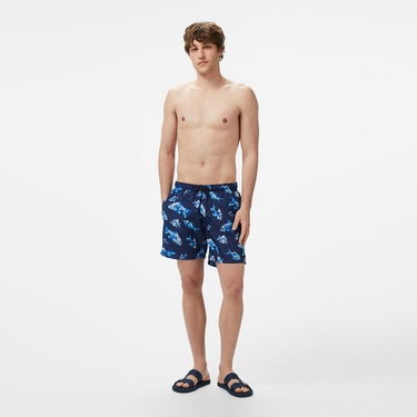  Nautica Erkek Lacivert Regular Fit Desenli Mayo Şort