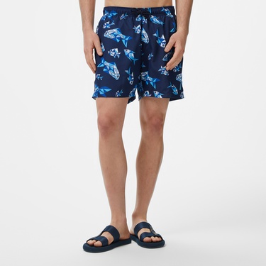  Nautica Erkek Lacivert Regular Fit Desenli Mayo Şort