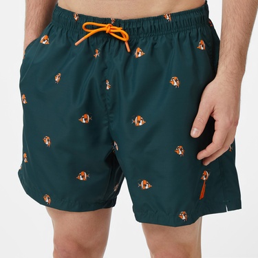  Nautica Erkek Yeşil Regular Fit Desenli Mayo Şort