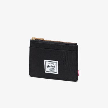  Herschel Oscar Fermuarlı Bölmeli Unisex Siyah Kartlık Cüzdan