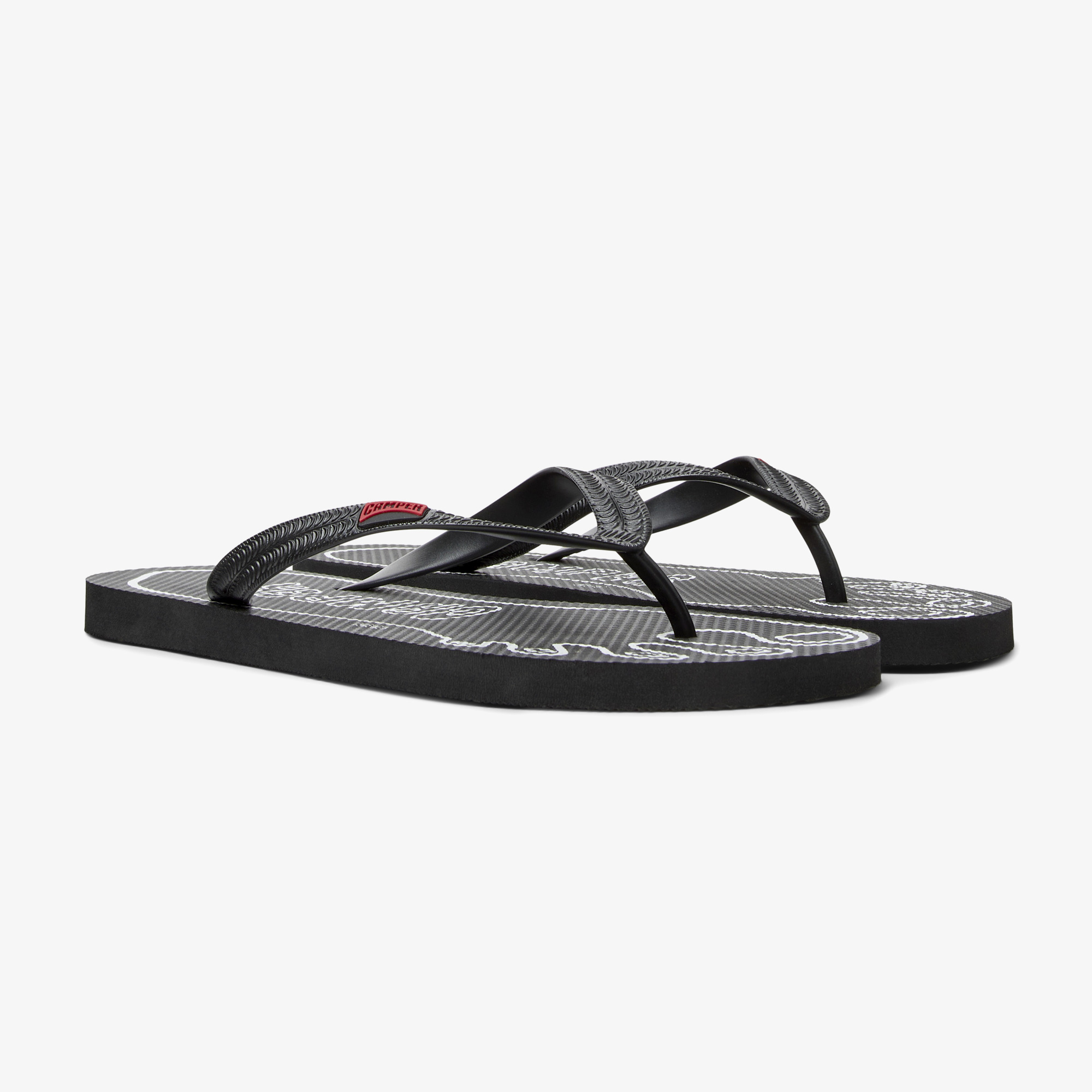 Camper Camper Flip Flop Unisex Siyah Terlik Sandalet & Terlik | FashFed Siyah - 4. görsel