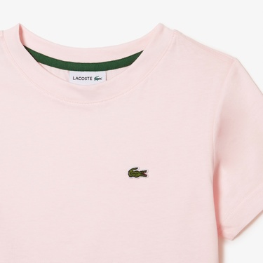  Lacoste Çocuk Bisiklet Yaka Açık Pembe T-Shirt