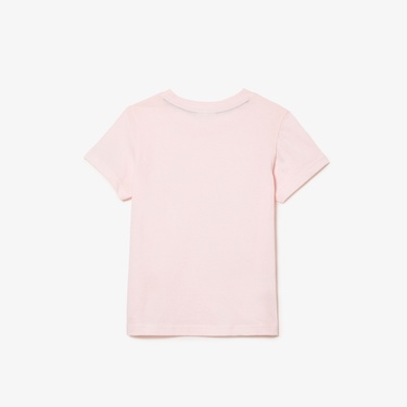  Lacoste Çocuk Bisiklet Yaka Açık Pembe T-Shirt