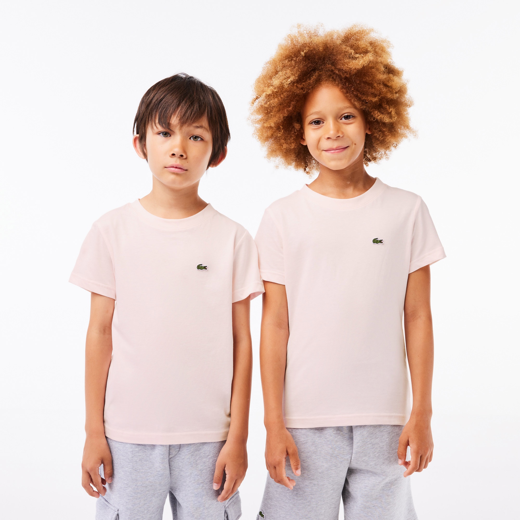 Lacoste Çocuk Bisiklet Yaka Açık Pembe T-Shirt