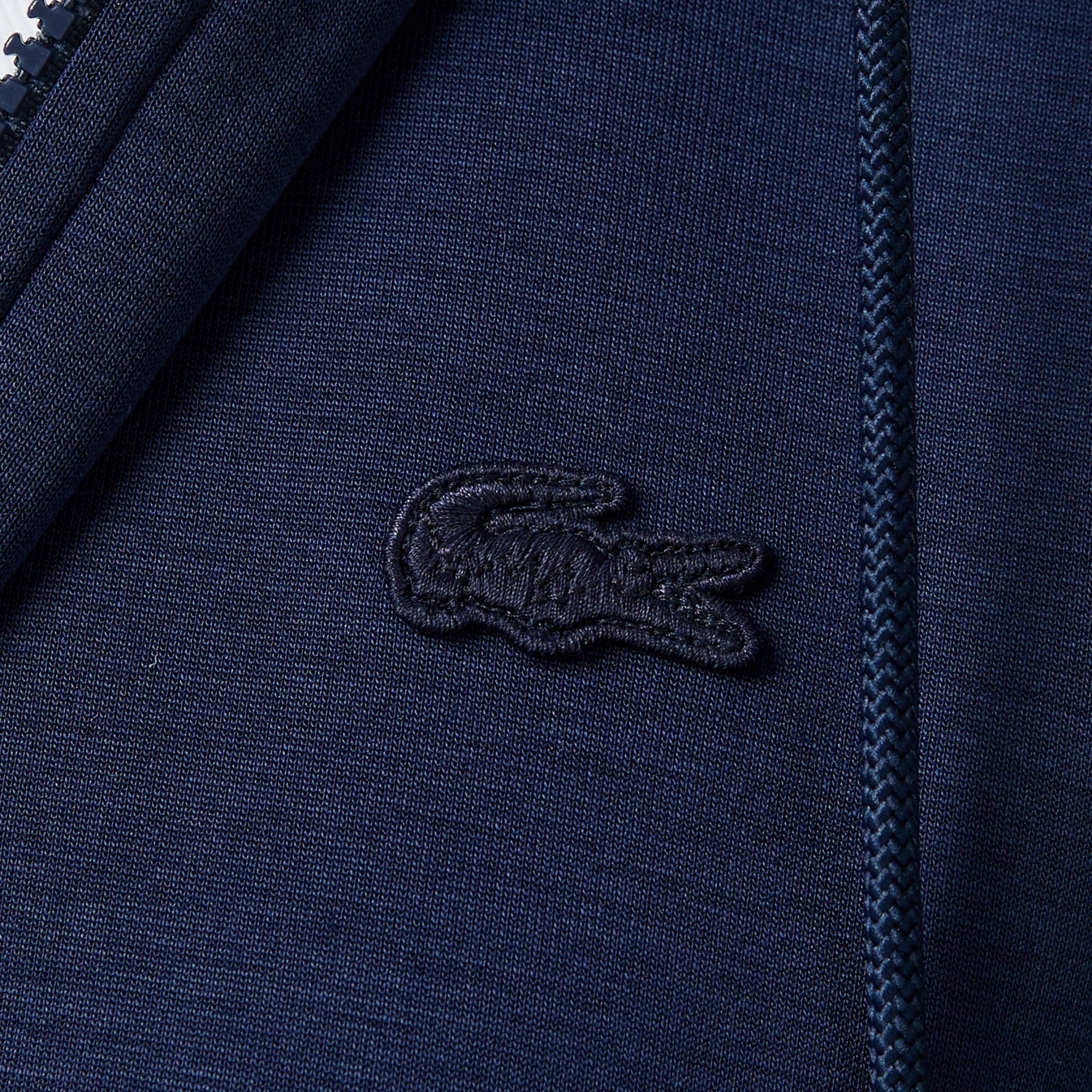 Kadın Crop Fit Fermuarlı Renk Bloklu Lacivert Sweatshirt