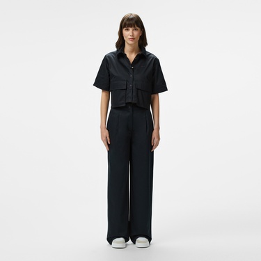  Kadın Relaxed Fit Siyah Pantolon