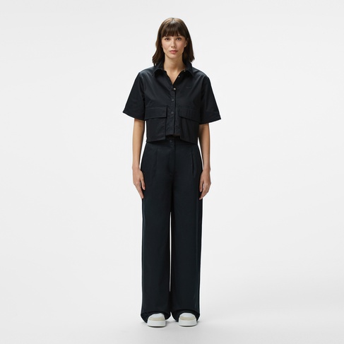  Kadın Relaxed Fit Siyah Pantolon