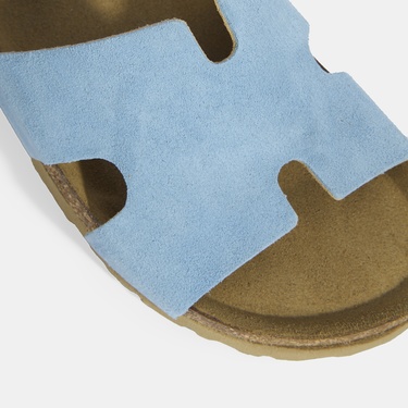  Kadın Mavi Süet Terlik